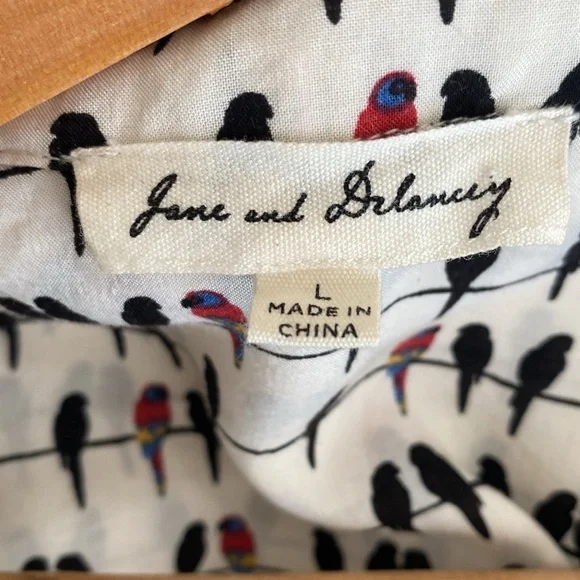 Jane and Delany birds on a wire button down shirt - Picture 4 of 7